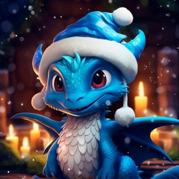 синий дракон картинки красивые мультяшные новогодние
